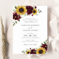 Sunflowers Burgundy Flowers Greenery Wedding
