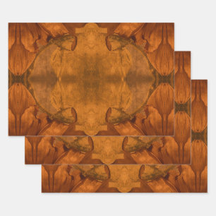 Sunflowers Burnt Orange Autumn Vintage Floral Wrapping Paper Sheet