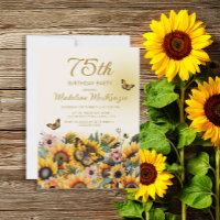 Sunflowers Butterflies 75th Birthday Party