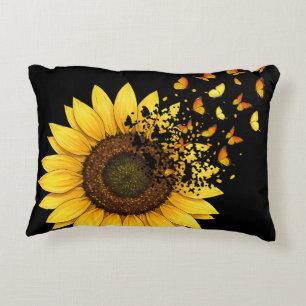 Sunflowers Butterflies Decorative Cushion