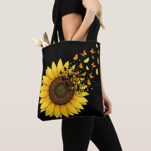 Sunflowers Butterflies Tote Bag