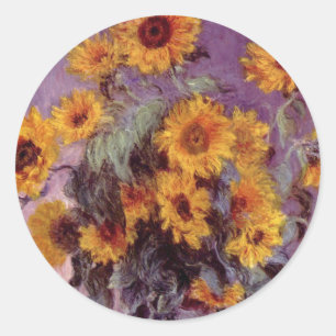 Sunflowers by Claude Monet Classic Round Sticker