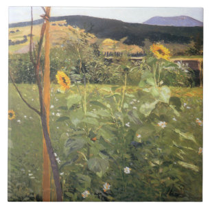 Sunflowers (by Jacek Malczewski) Tile