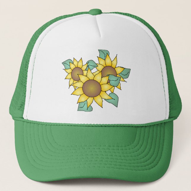 SUNFLOWERS by SHARON SHARPE Trucker Hat (Front)