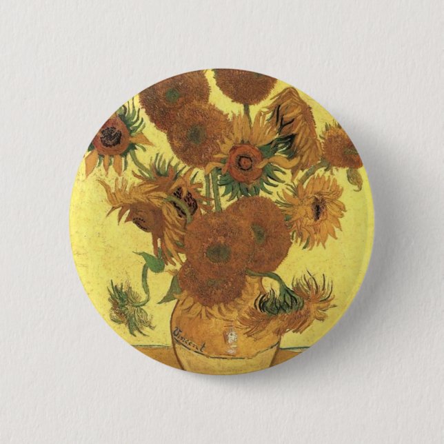 Sunflowers by Van Gogh 6 Cm Round Badge (Front)