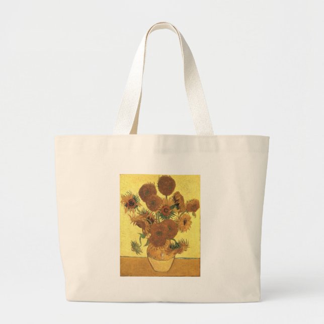 Sunflowers by Van Gogh Large Tote Bag (Front)