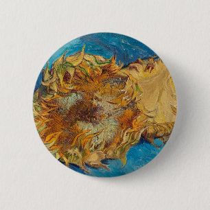 Sunflowers by Van Gogh Painting Art 6 Cm Round Badge
