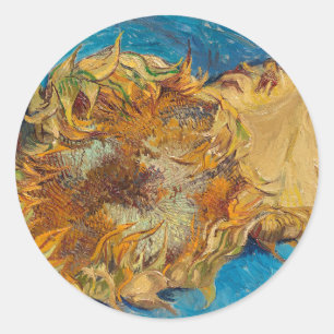 Sunflowers by Van Gogh Painting Art Classic Round Sticker