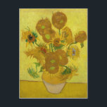 Sunflowers by Van Gogh Painting Art Postcard<br><div class="desc">Yellow is the colour of happiness. It has a special meaning for Van Gogh. This painting,  dominated by the colour yellow,  makes us feel the energy brought by the sun and the will to live.</div>