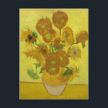 Sunflowers by Van Gogh Painting Art Postcard<br><div class="desc">Yellow is the colour of happiness. It has a special meaning for Van Gogh. This painting,  dominated by the colour yellow,  makes us feel the energy brought by the sun and the will to live.</div>