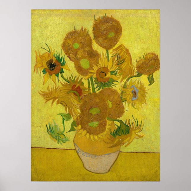 Sunflowers by Van Gogh Painting Art Poster (Front)