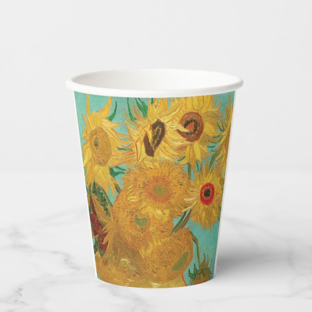 Sunflowers by Van Gogh  Paper Cups (Front)