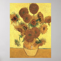 Sunflowers by Van Gogh Post-Impressionist Poster