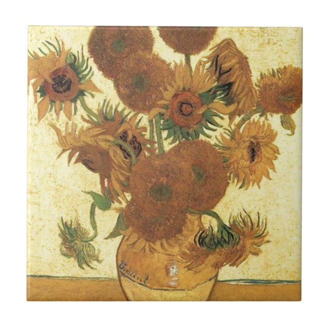 Sunflowers by Van Gogh Tile (Front)
