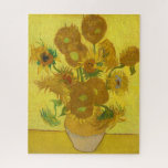 Sunflowers by Vincent van Gogh Jigsaw Puzzle<br><div class="desc">Vincent van Gogh - Sunflowers,  1889. 
Vincent Willem van Gogh (1853-1890) was a Dutch Post-Impressionist painter who posthumously became one of the most famous and influential figures in Western art history.</div>