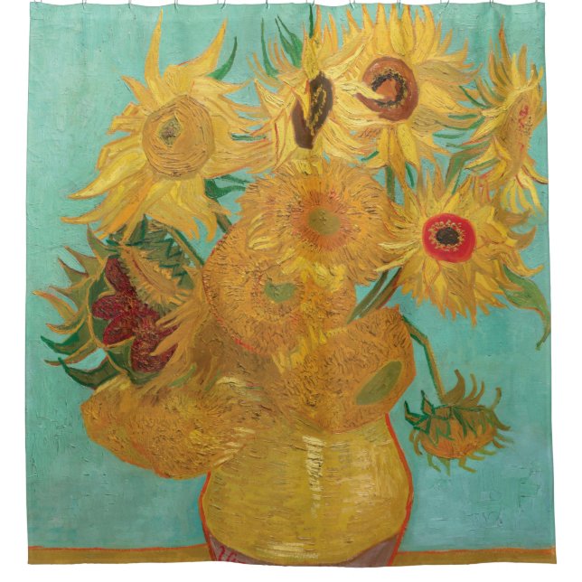 Sunflowers by Vincent Van Gogh Shower Curtain (Front)