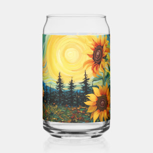 Sunflowers Can Glass