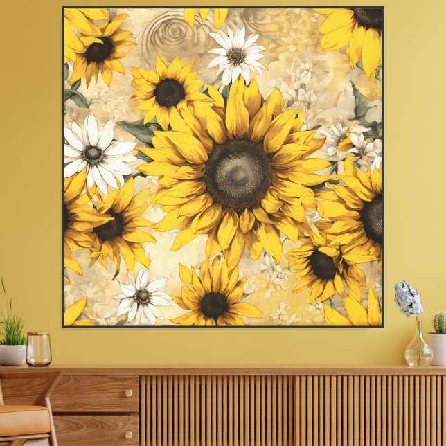 Sunflowers Canvas Print (Insitu(LivingRoom))