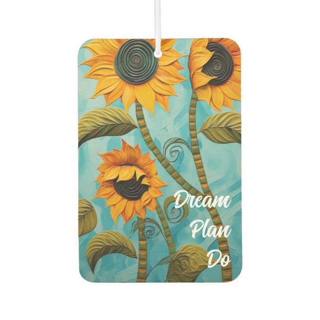 Sunflowers Car Air Freshener (Front)