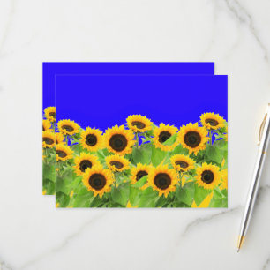 Sunflowers Card Ukraine Flag Colours - Freedom