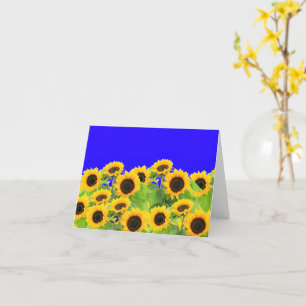 Sunflowers Card Ukraine Flag Colours Freedom Peace