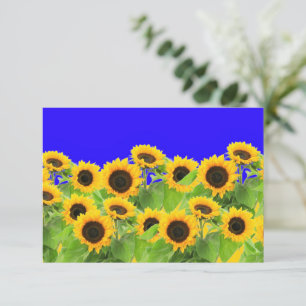 Sunflowers Card Ukrainian Flag Colours - Freedom