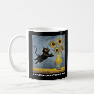Sunflowers Cat Meme Art Graphic Coffee Mug