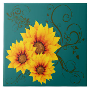 Sunflowers Ceramic Tile