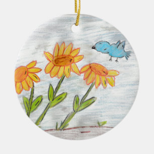 Sunflowers  ceramic tree decoration