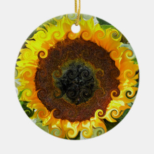 SUNFLOWERS CERAMIC TREE DECORATION
