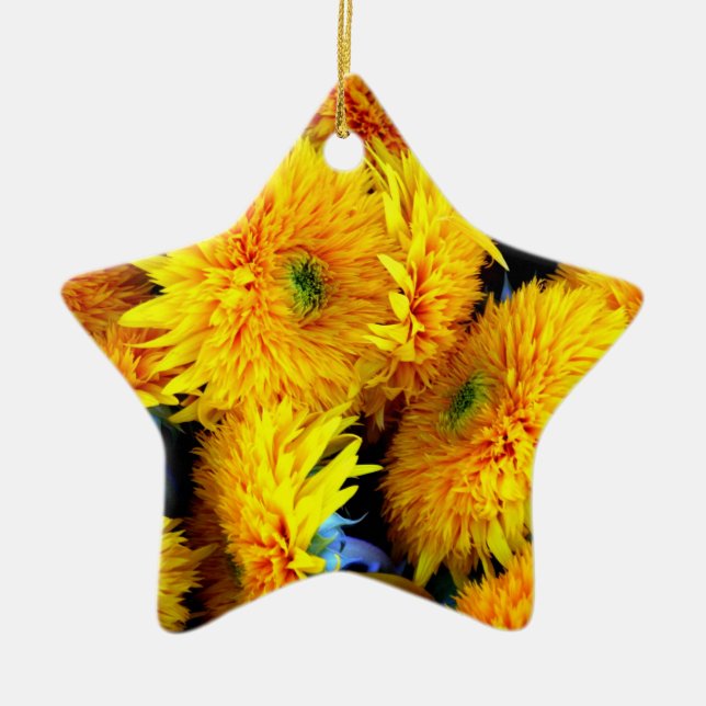 Sunflowers Ceramic Tree Decoration (Front)
