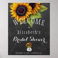 Sunflowers chalkboard autumn bridal shower
