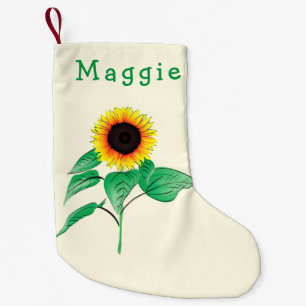 Sunflowers Christmas Stocking ustom Text