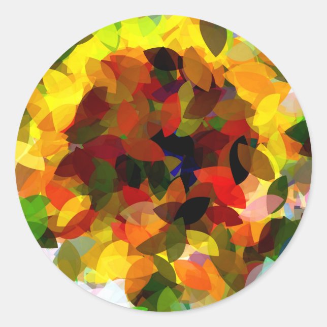 SUNFLOWERS CLASSIC ROUND STICKER (Front)