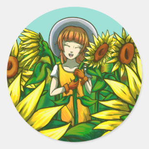 Sunflowers Classic Round Sticker