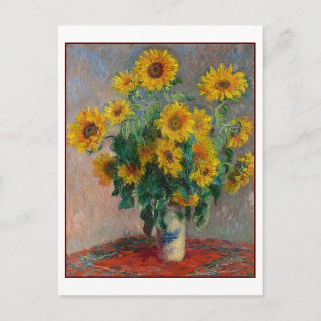 Sunflowers Claude Monet Fine Art Still Life Postcard (Front)