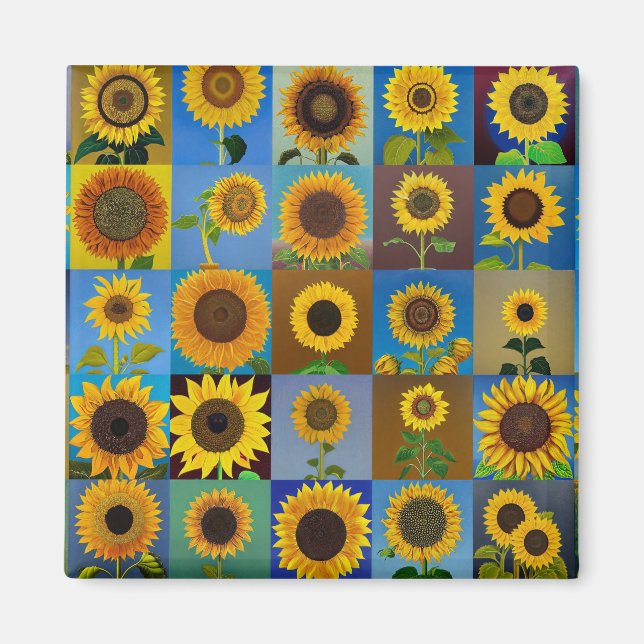 Sunflowers collage magnet (Front)