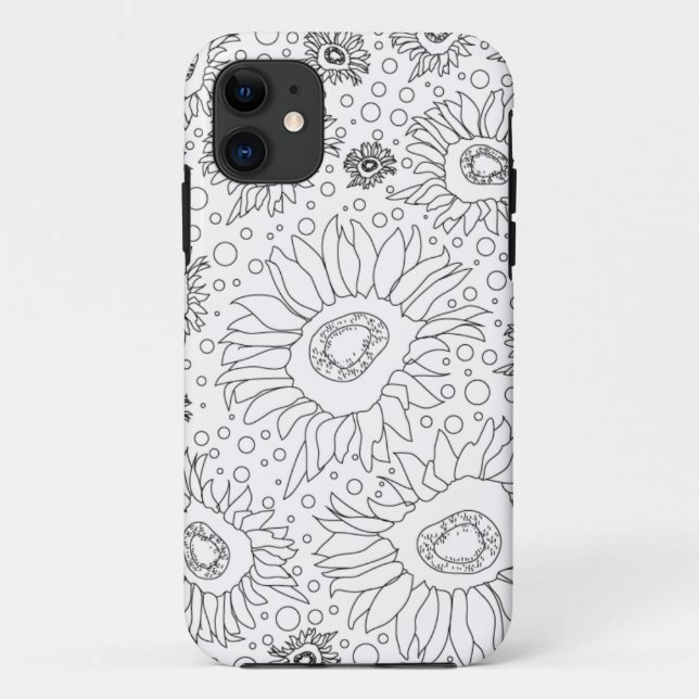 Sunflowers Colouring Page Case-Mate iPhone Case (Back)
