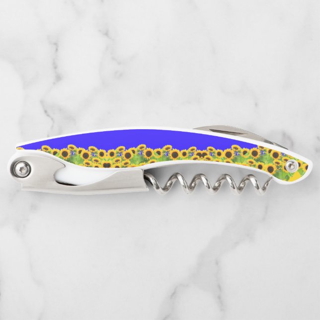 Sunflowers Corkscrew Ukrainian Flag Colours (Front)