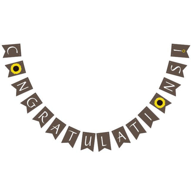 Sunflowers Country Graduation Party Brown Bunting (All)