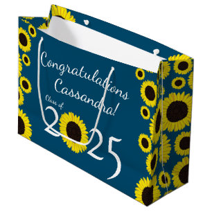 Sunflowers Country Graduation Party Large Gift Bag