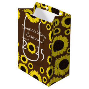 Sunflowers Country Graduation Party Medium Gift Bag