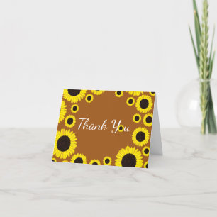 Sunflowers Country Graduation Party Thank You Card