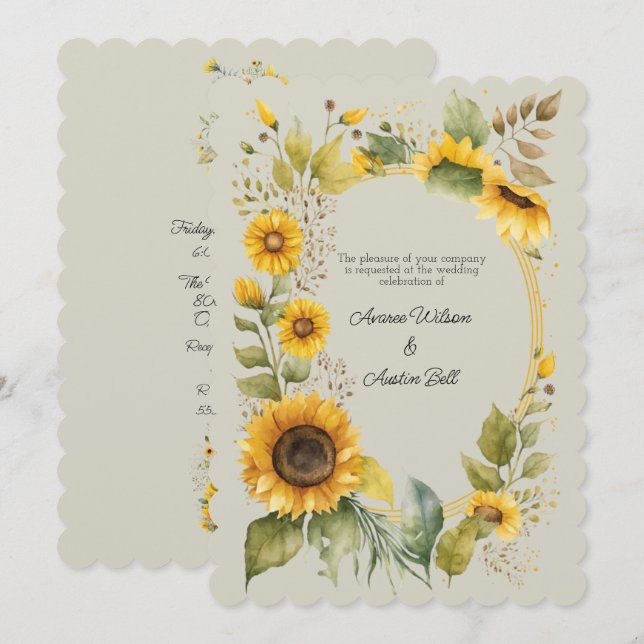 Sunflowers Country Style Wedding (Front/Back)