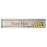 Sunflowers Country Western Desk Name Plate