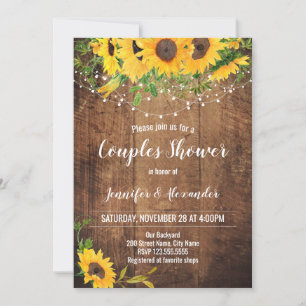Sunflowers Couples Wedding Shower Invitation