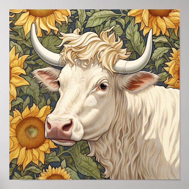 Sunflowers Cow  Poster (Front)