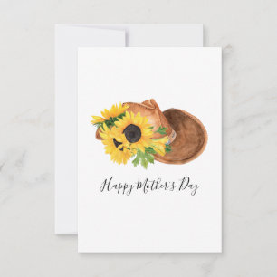 Sunflowers & Cowboy Hat Mother's Day Flat Card