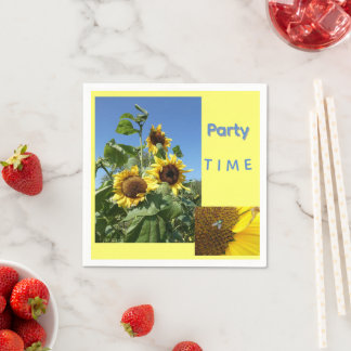 Sunflowers Cust. Text Paper Napkin