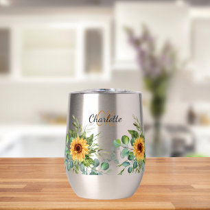 Sunflowers custom monogram initials name